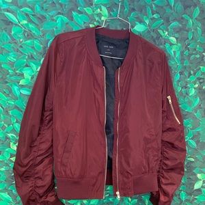 Love Tree Bomber Jacket- Maroon